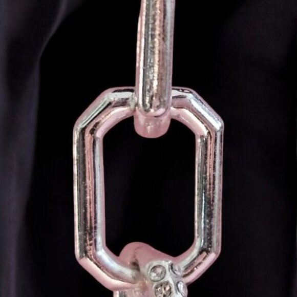 Vintage AVON Triple Chain Rhinestone Encrusted Dangle Stud Earrings - Picture 3 of 4